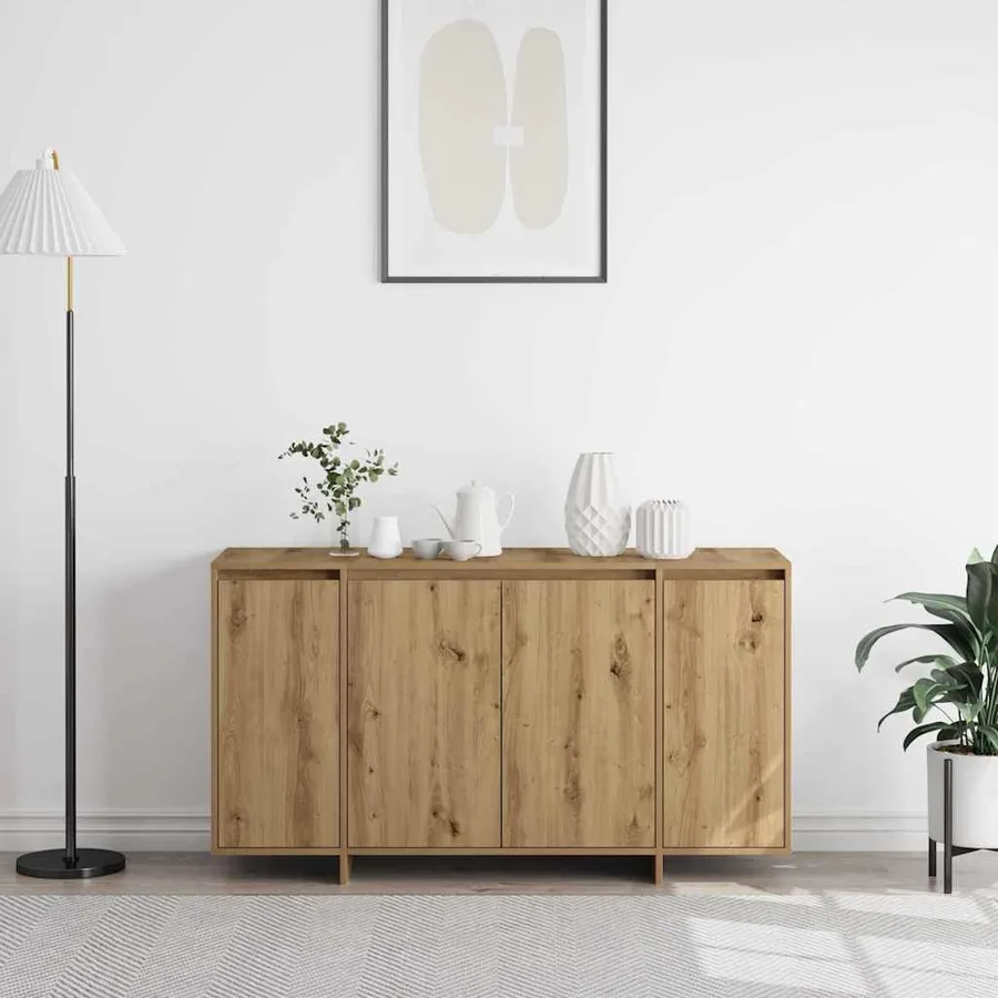 Buffet Chêne artisanal 135 x 41 x 75 cm Bois d'ingénierie - 4