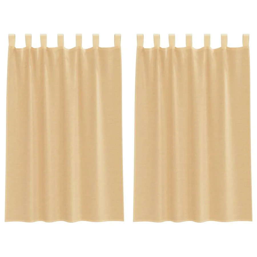 Rideaux en voile avec passe-tringles 2 pcs sable - 2
