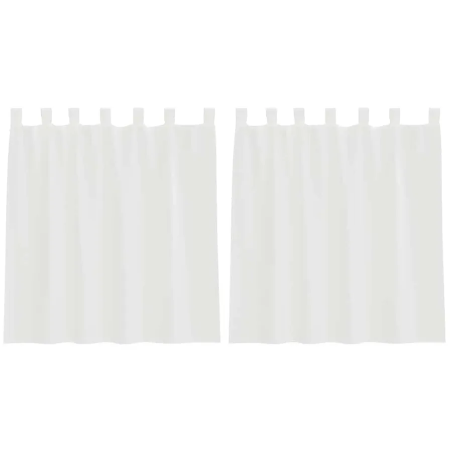 Rideaux en voile avec boucles 2 pcs blanc 140x140 cm - 2