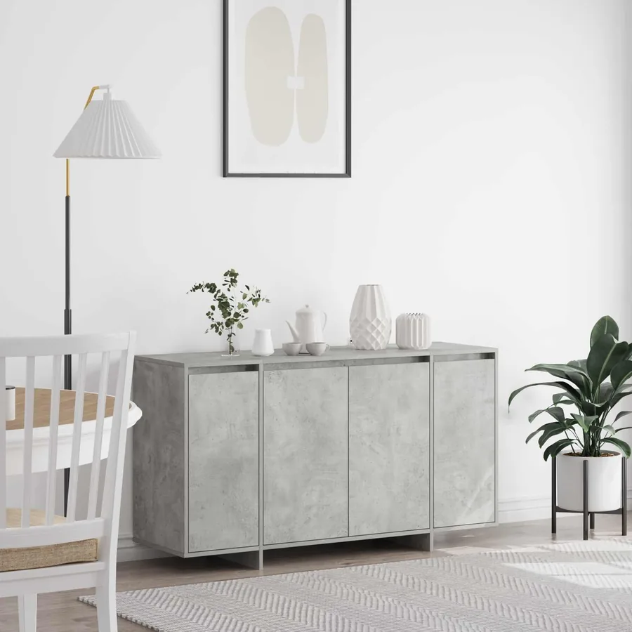 Buffet Gris béton 135 x 41 x 75 cm Bois d'ingénierie