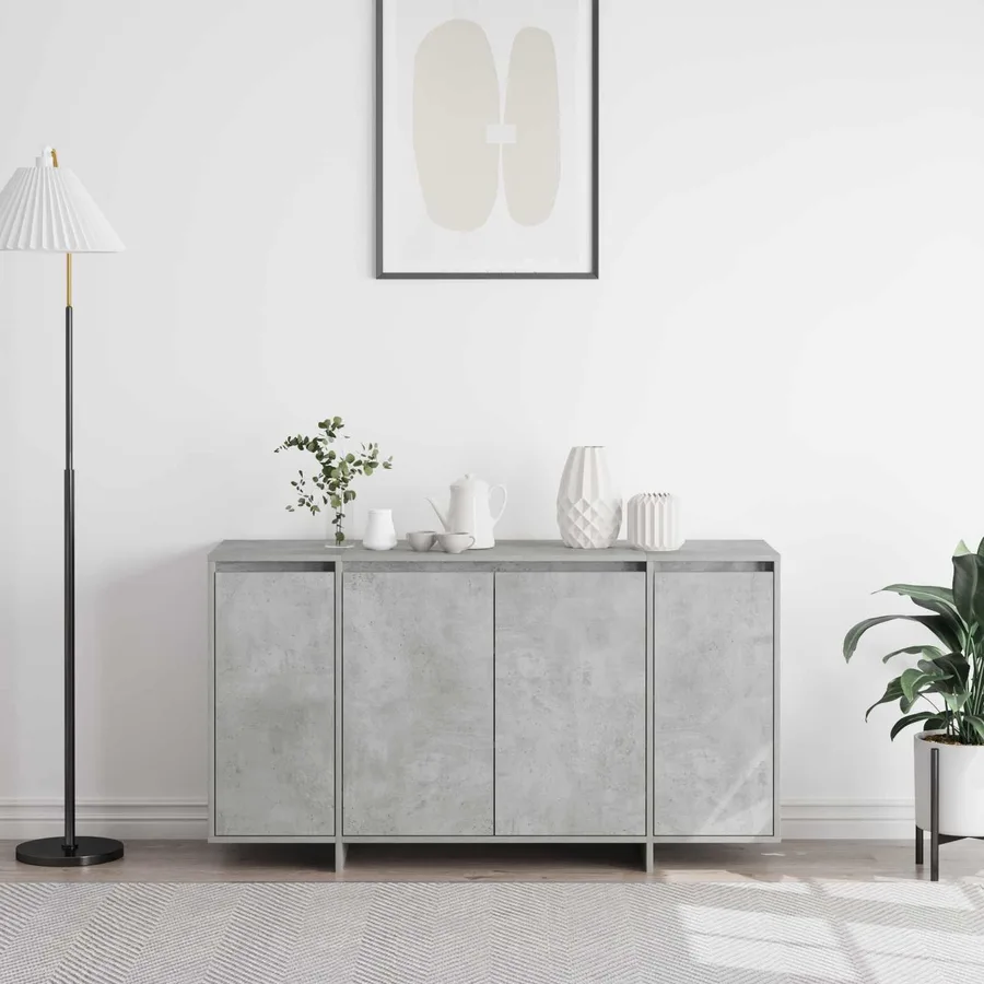 Buffet Gris béton 135 x 41 x 75 cm Bois d'ingénierie - 4
