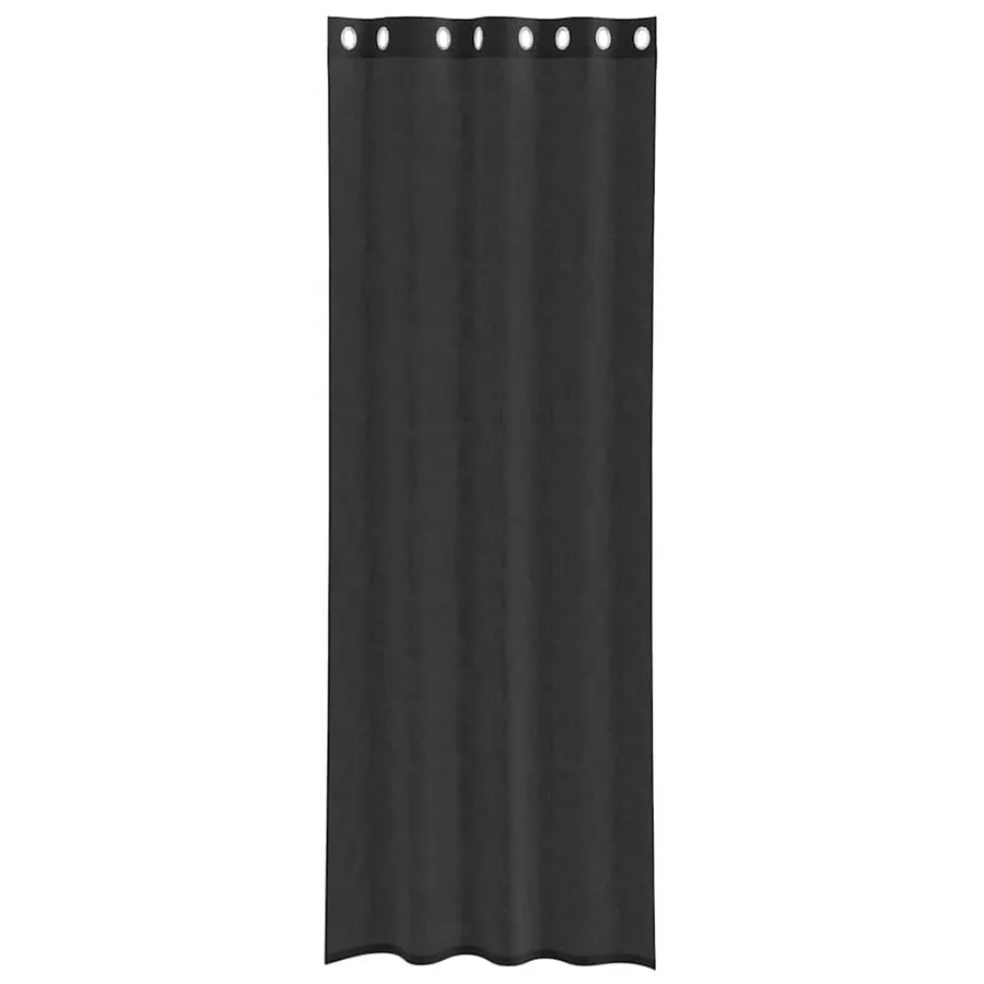 Rideaux en voile avec œillets 2 pcs noir 140x260 cm - 4