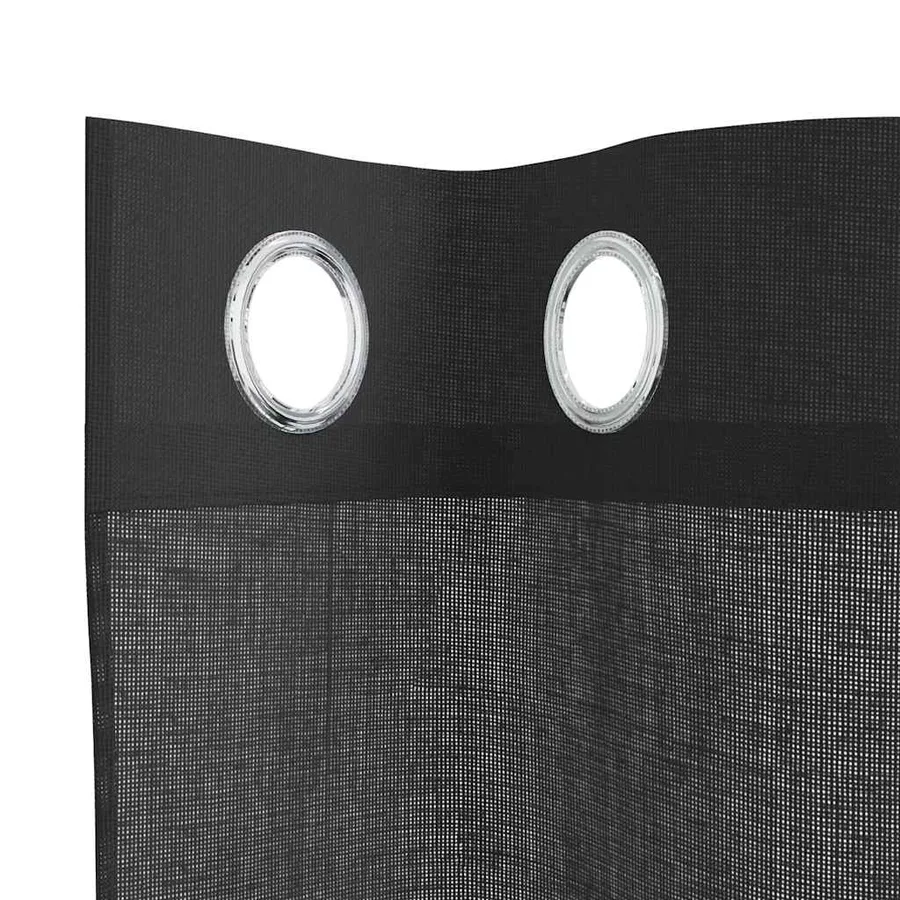 Rideaux en voile avec œillets 2 pcs noir 140x260 cm - 5