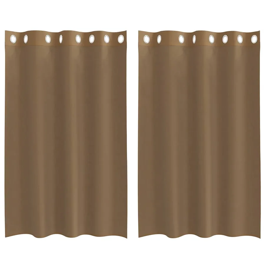 Rideaux en voile avec œillets 2 pcs marron clair - 2
