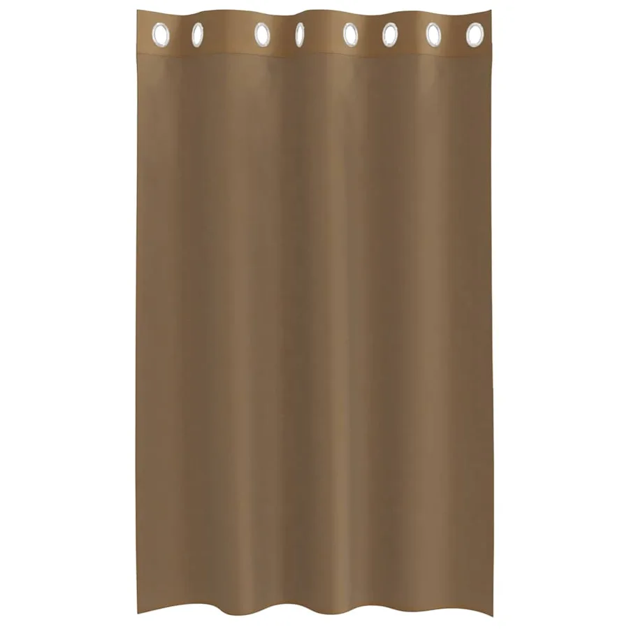 Rideaux en voile avec œillets 2 pcs marron clair - 4