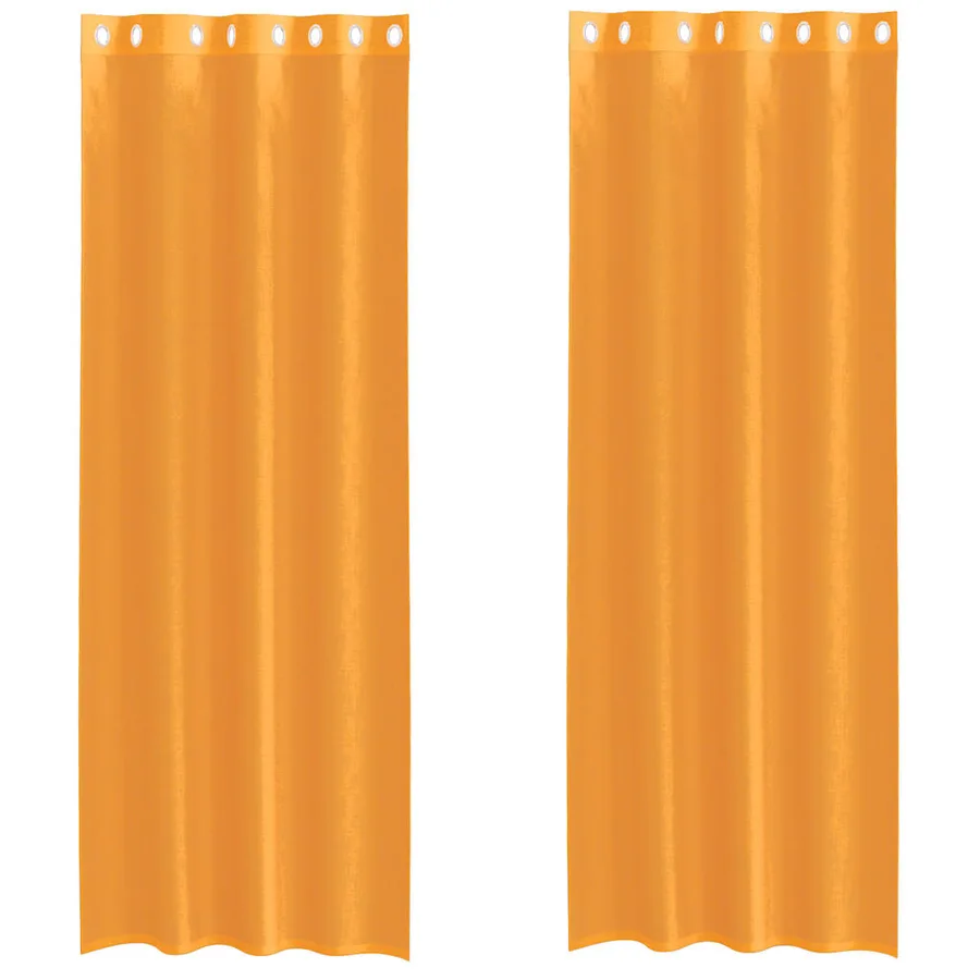 Rideaux en voile avec œillets 2 pcs orange 140x300 cm - 2