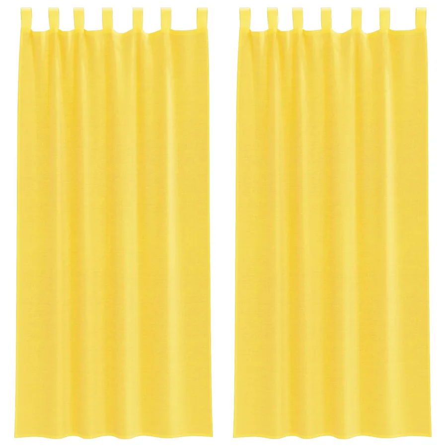 Rideaux en voile avec passe-tringles 2 pcs jaune - 2