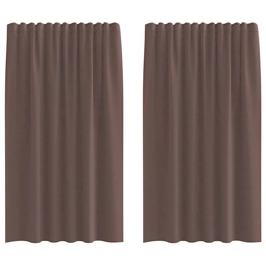 Rideaux en voile avec passants 2 pcs marron - 2