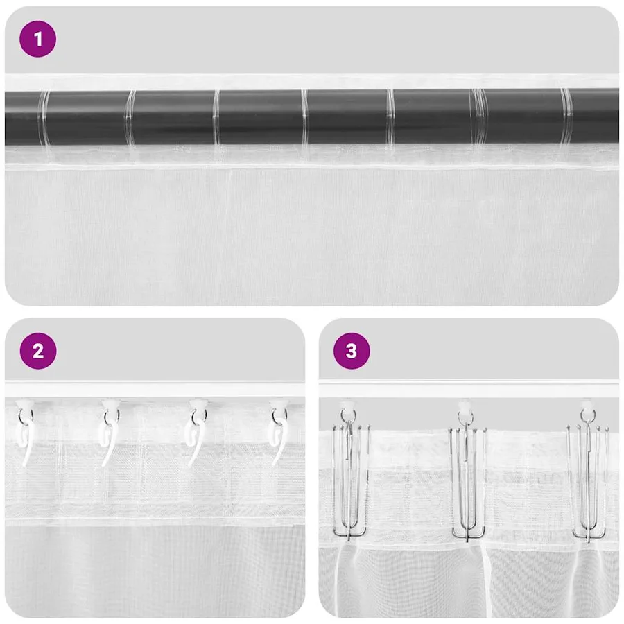 Rideaux en voile avec passants 2 pcs marron - 7