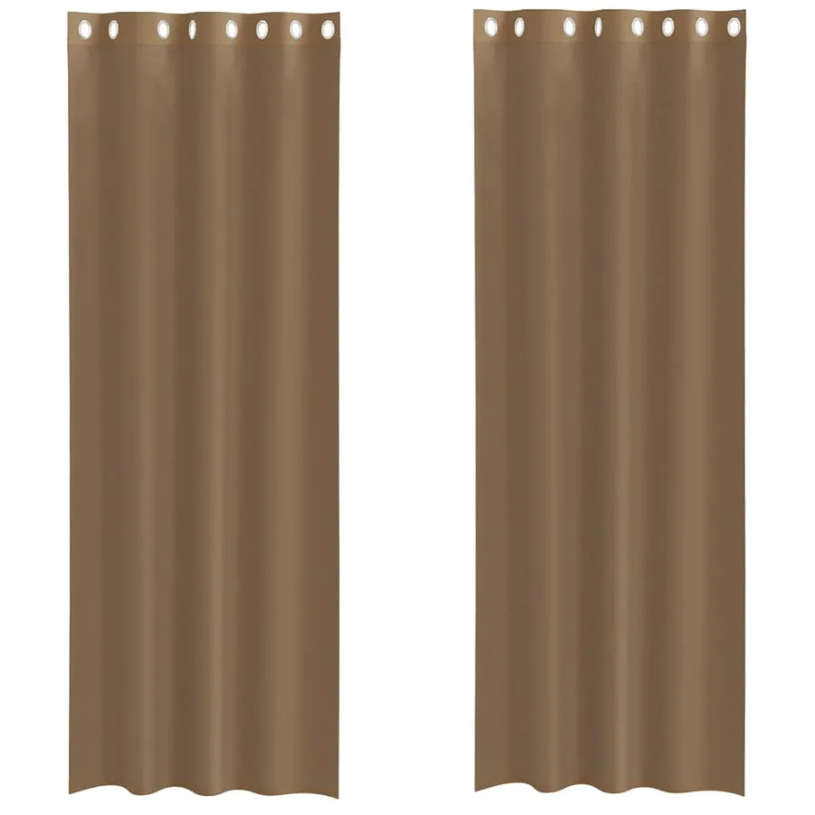 Rideaux en voile avec œillets 2 pcs marron clair - 2