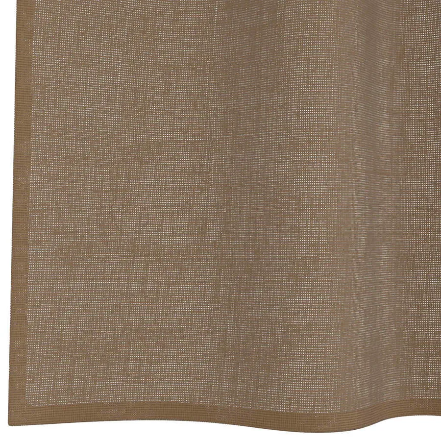 Rideaux en voile avec œillets 2 pcs marron clair - 6