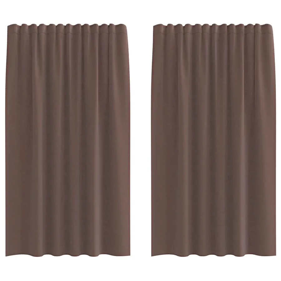 Rideaux en voile avec passe-tringles 2 pcs marron - 2