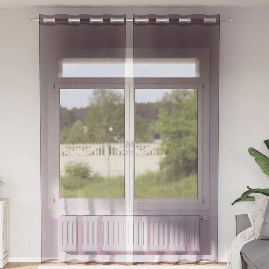 Rideaux en voile avec œillets 2 pcs violet 140x260 cm
