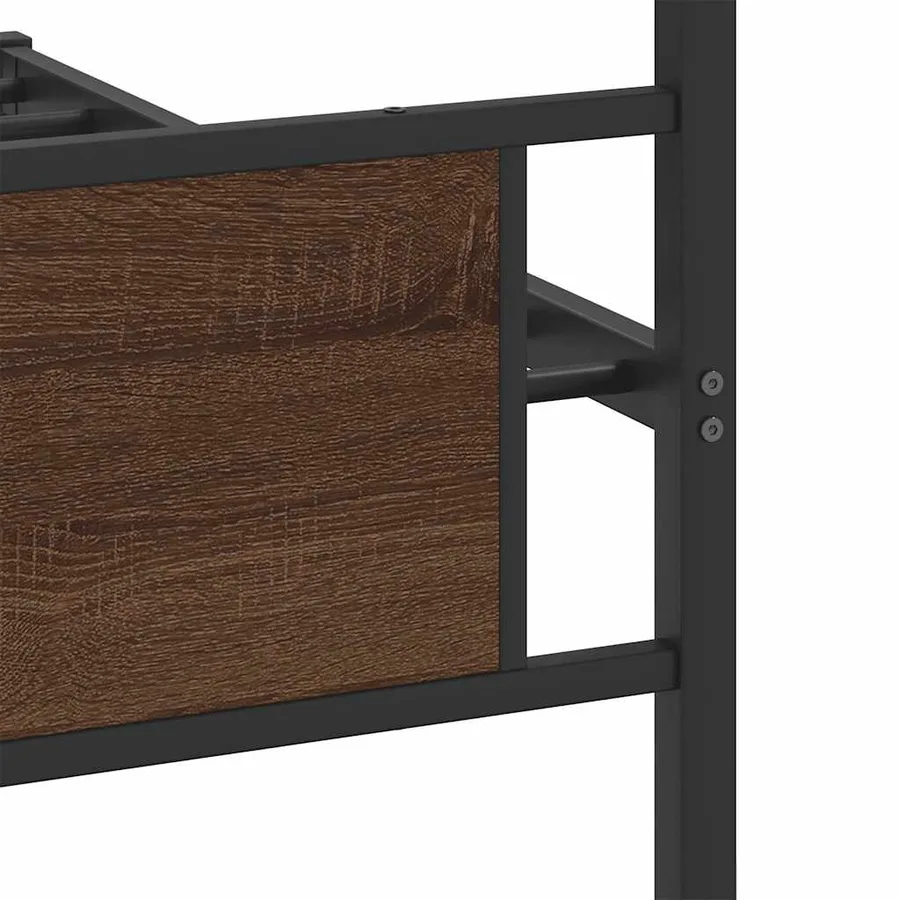 Cadre de lit sans matelas chêne marron 100x190 cm - 10