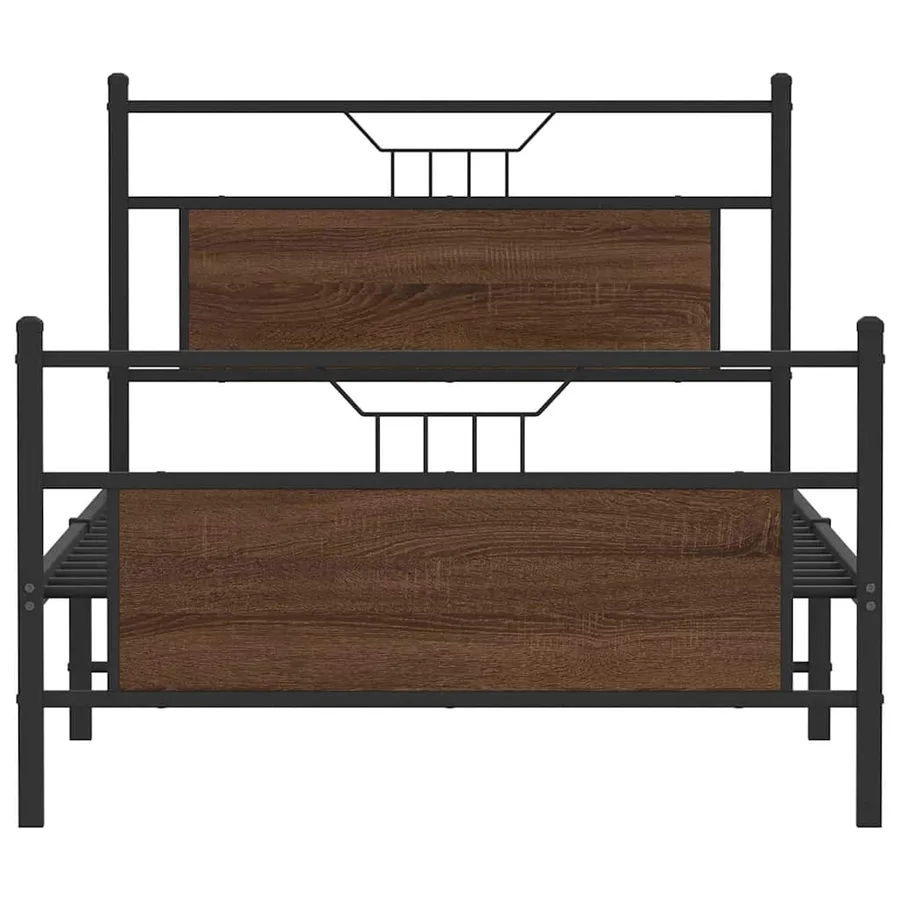 Cadre de lit sans matelas chêne marron 100x190 cm - 6
