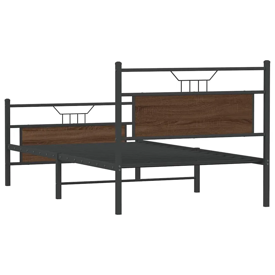 Cadre de lit sans matelas chêne marron 100x190 cm - 8