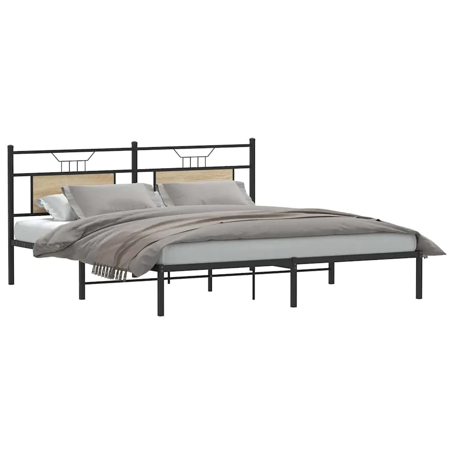 Cadre de lit sans matelas chêne sonoma 160x200 cm - 3