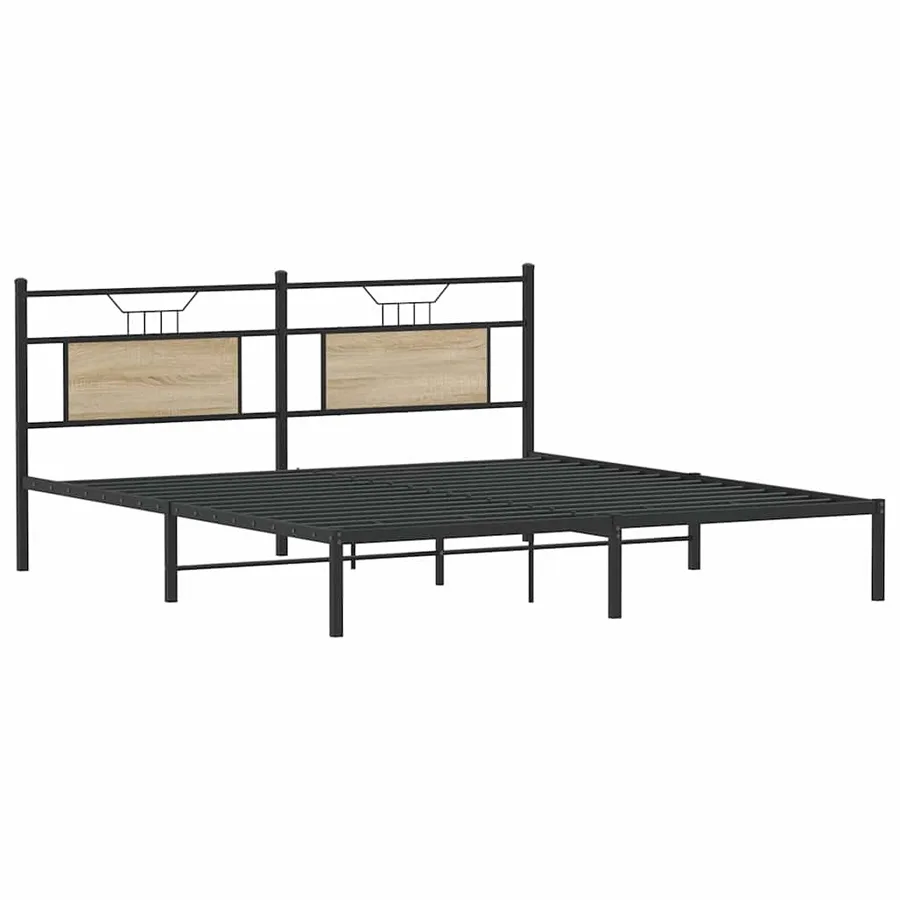 Cadre de lit sans matelas chêne sonoma 160x200 cm - 5