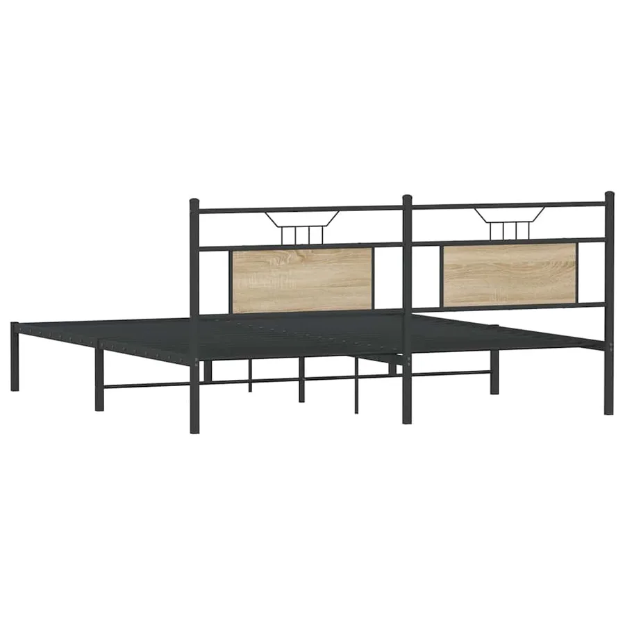 Cadre de lit sans matelas chêne sonoma 160x200 cm - 8