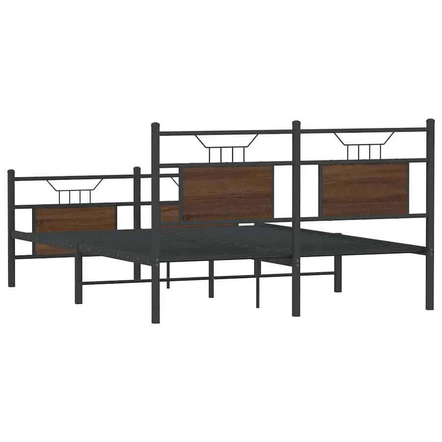 Cadre de lit sans matelas chêne marron 137x190 cm - 8