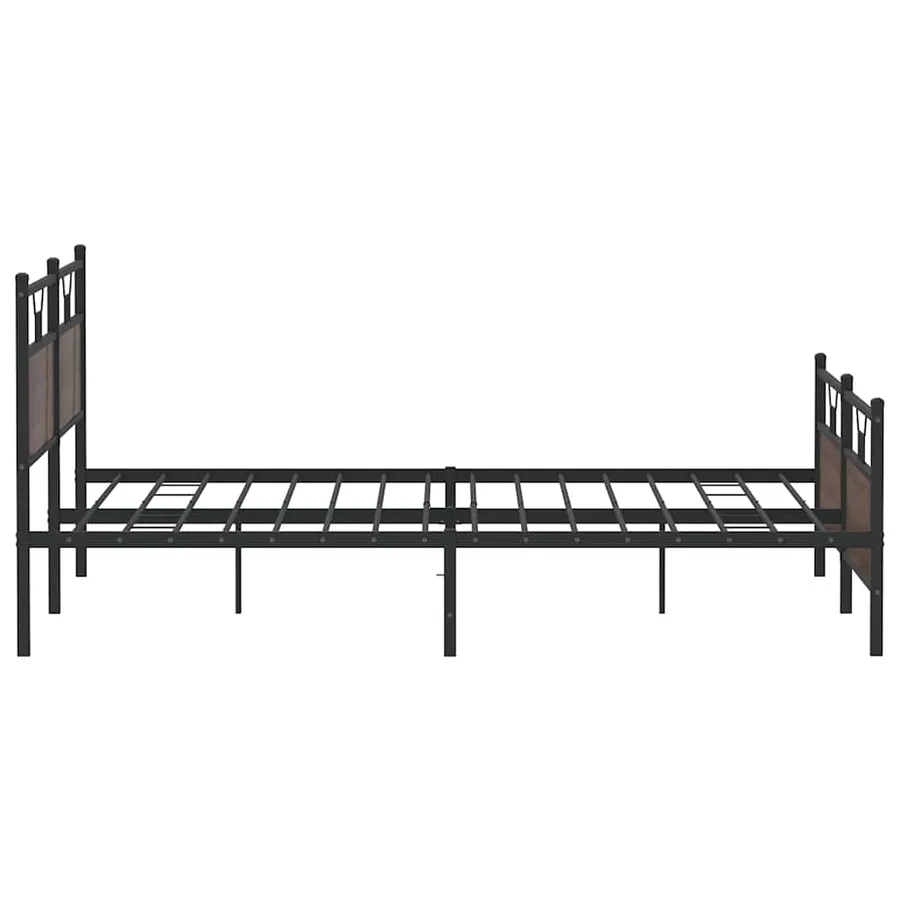 Cadre de lit en métal sans matelas chêne marron 193x201 cm - 7
