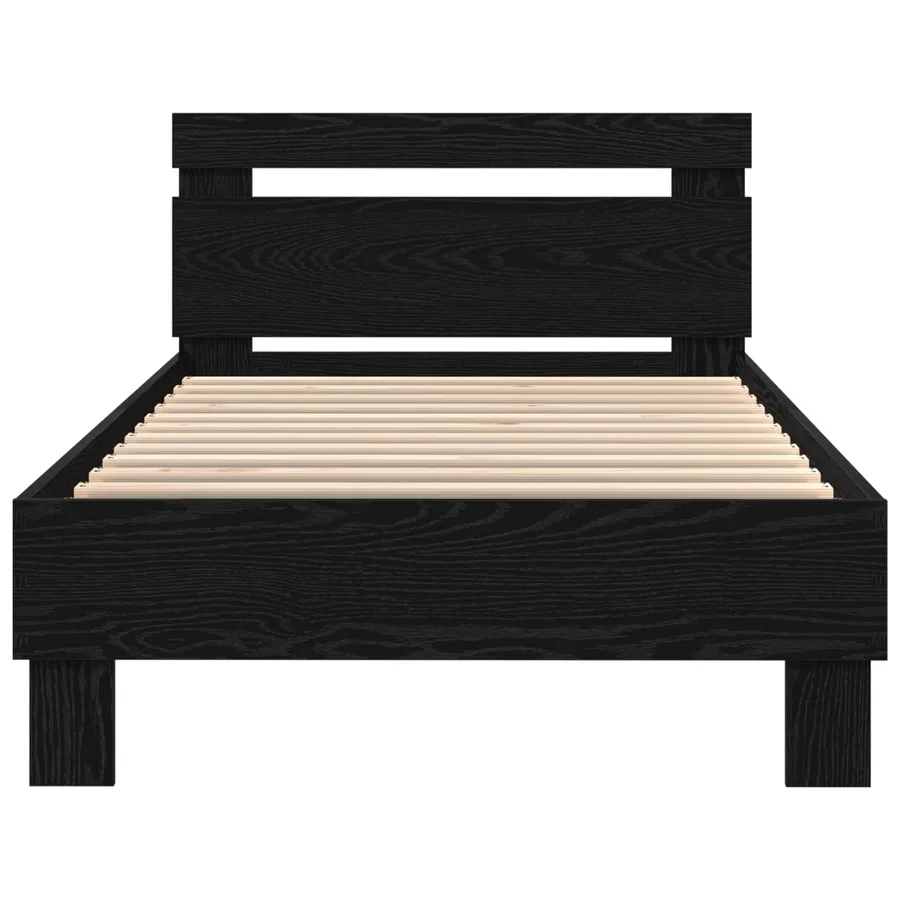 Cadre de lit avec LED Chêne noir 100 x 200 cm Bois d'ingénierie - 5