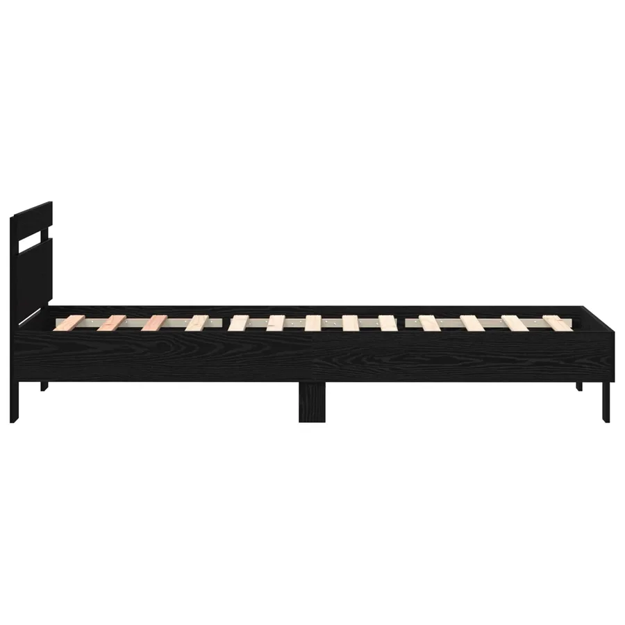 Cadre de lit avec LED Chêne noir 100 x 200 cm Bois d'ingénierie - 6