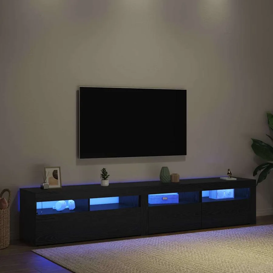 Meuble TV 2 pcs Chêne noir 210 x 35 x 40 cm Bois d'ingénierie - 5