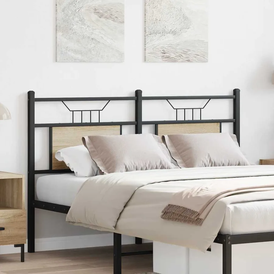 Tête de lit de remplacement chêne sonoma 150 cm bois d'ingénierie et acier - 3