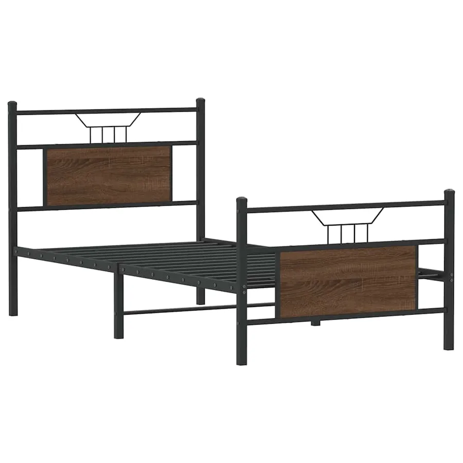 Cadre de lit sans matelas chêne marron 90x190cm bois ingénierie - 3