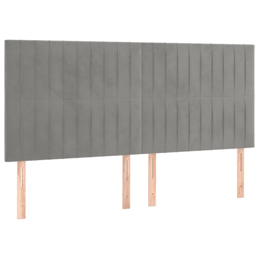 Sommier à lattes de lit et matelas Gris clair 200x200cm Velours - 5