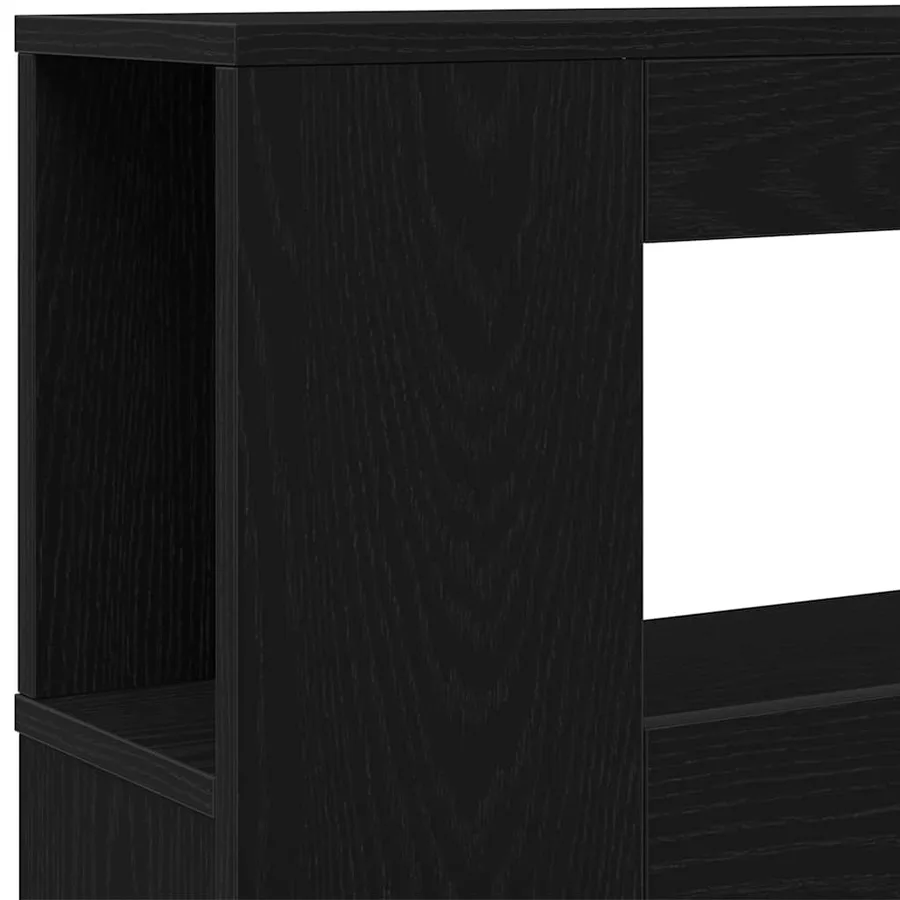 Tête de lit LED avec étagère Chêne noir 220 x 18,5 x 103,5 cm - 9