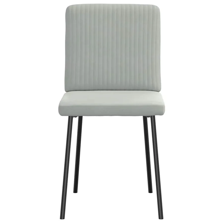 Chaises à manger lot de 2 Gris clair Velours - 4