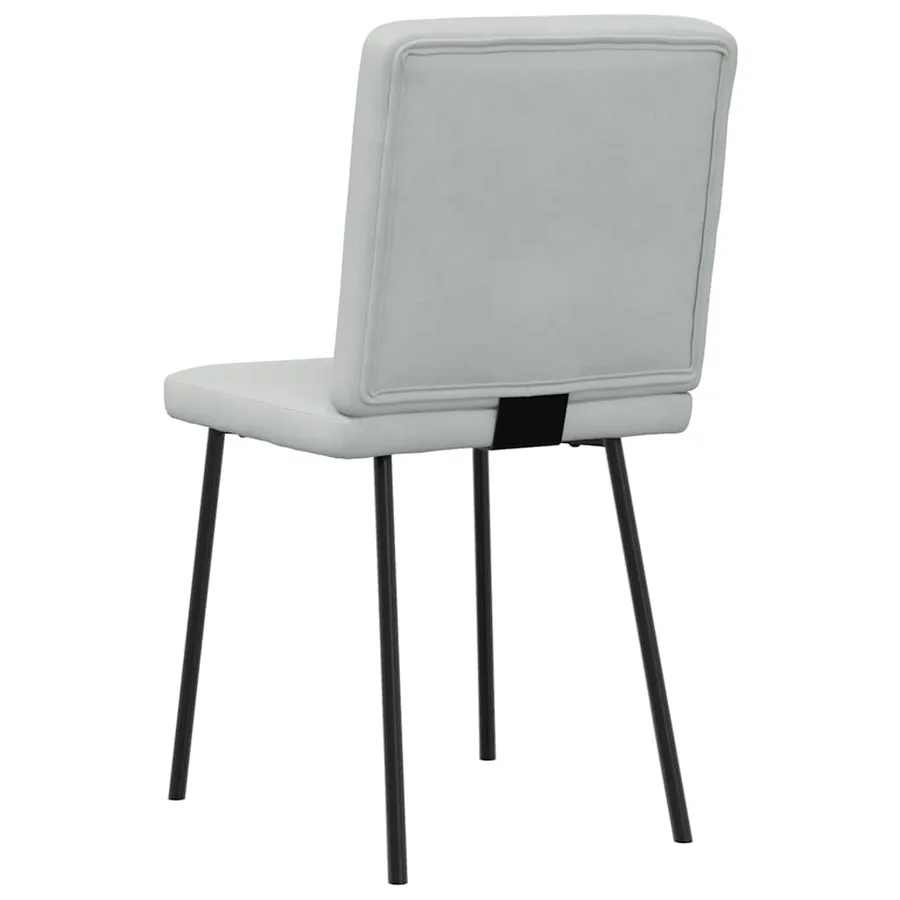Chaises à manger lot de 2 Gris clair Velours - 6