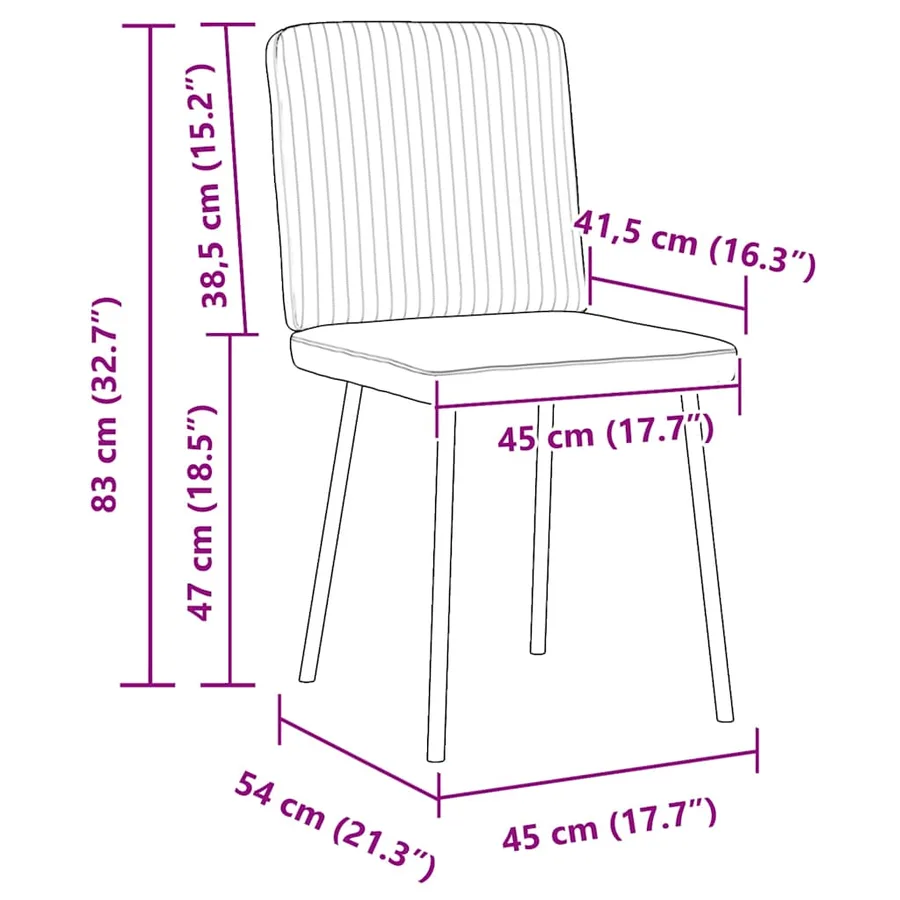 Chaises à manger lot de 2 Gris clair Velours - 9