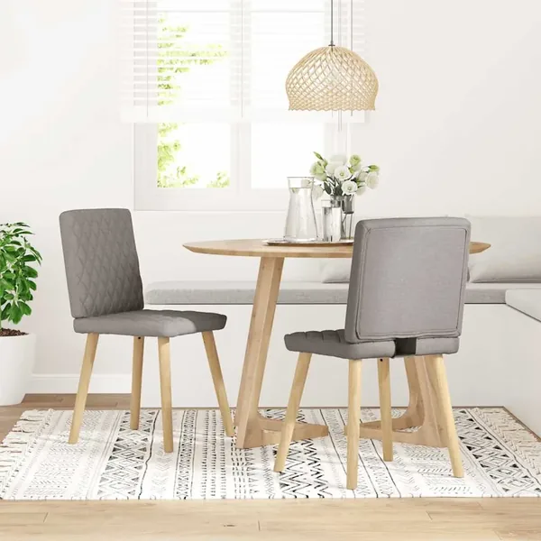 Chaises à manger lot de 2 taupe tissu