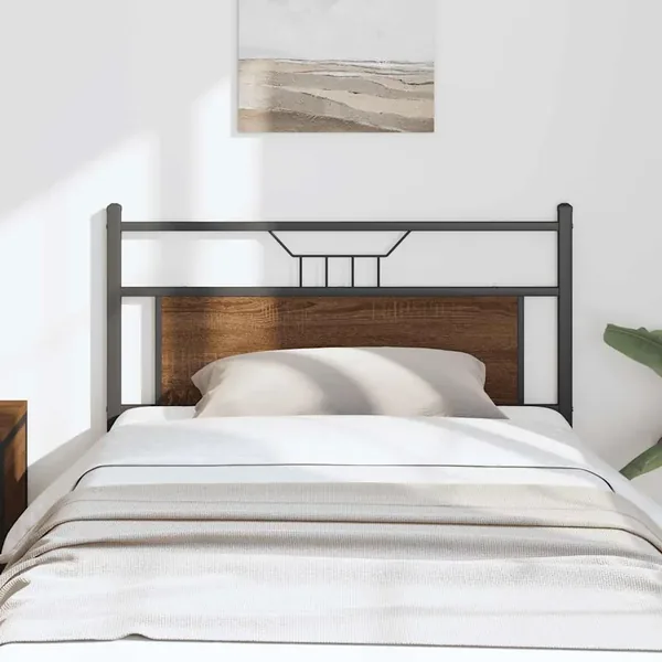 Tête de lit de remplacement chêne marron 100 cm bois d'ingénierie et acier