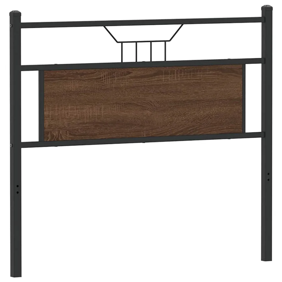 Tête de lit de remplacement chêne marron 100 cm bois d'ingénierie et acier - 2