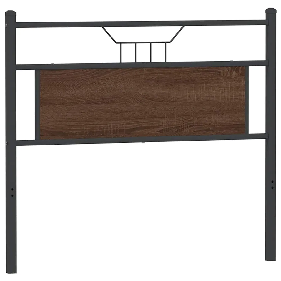 Tête de lit de remplacement chêne marron 100 cm bois d'ingénierie et acier - 6