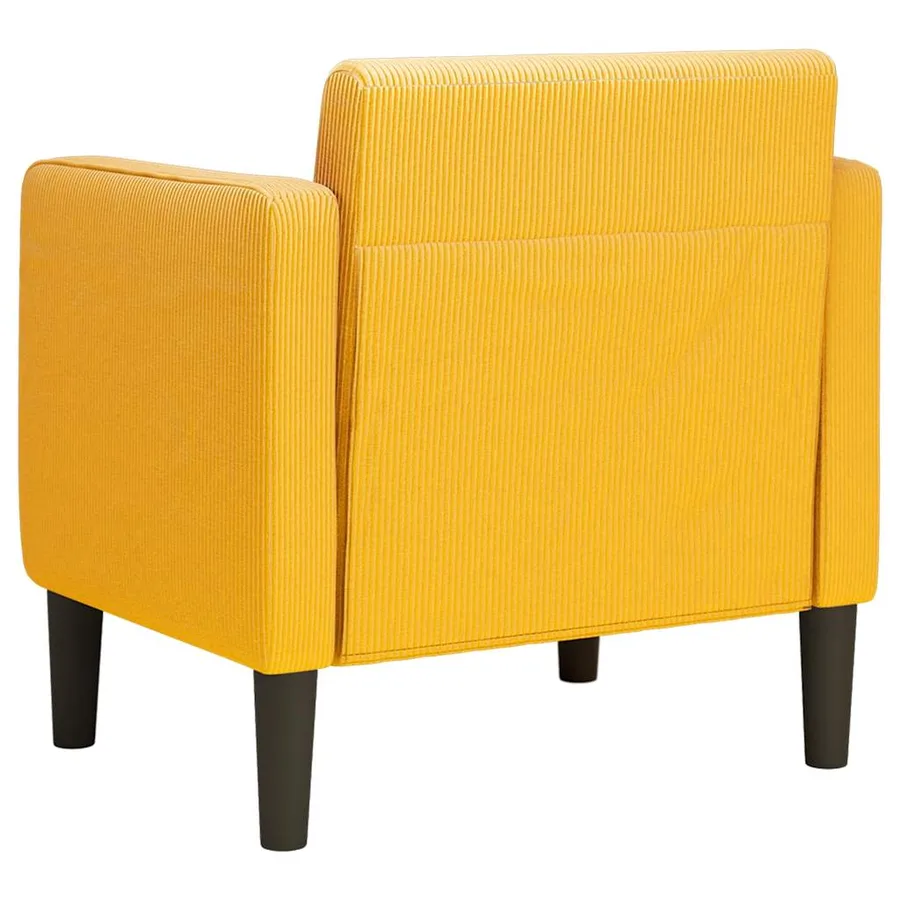 Canapé-chaise accoudoirs jaune foncé 54 cm tissu velours côtelé - 5