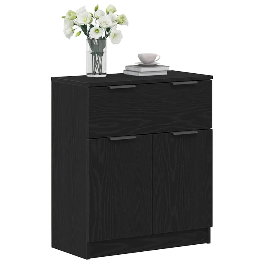 Buffet Chêne noir 60 x 30 x 70 cm Bois d'ingénierie - 3