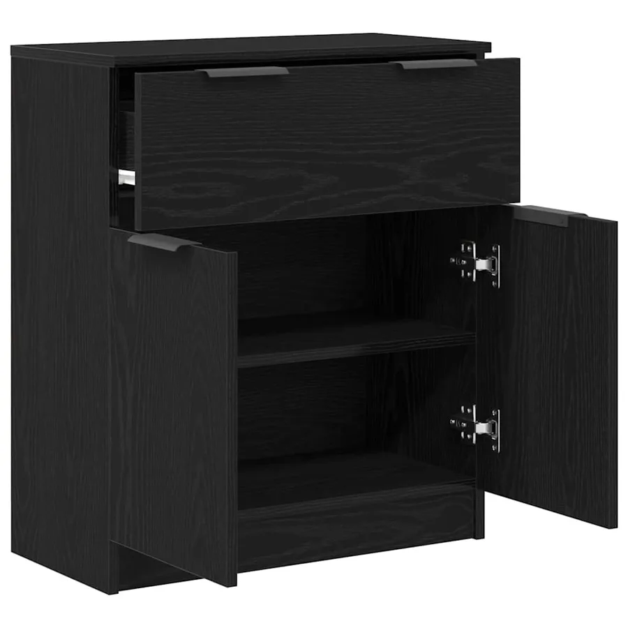 Buffet Chêne noir 60 x 30 x 70 cm Bois d'ingénierie - 5