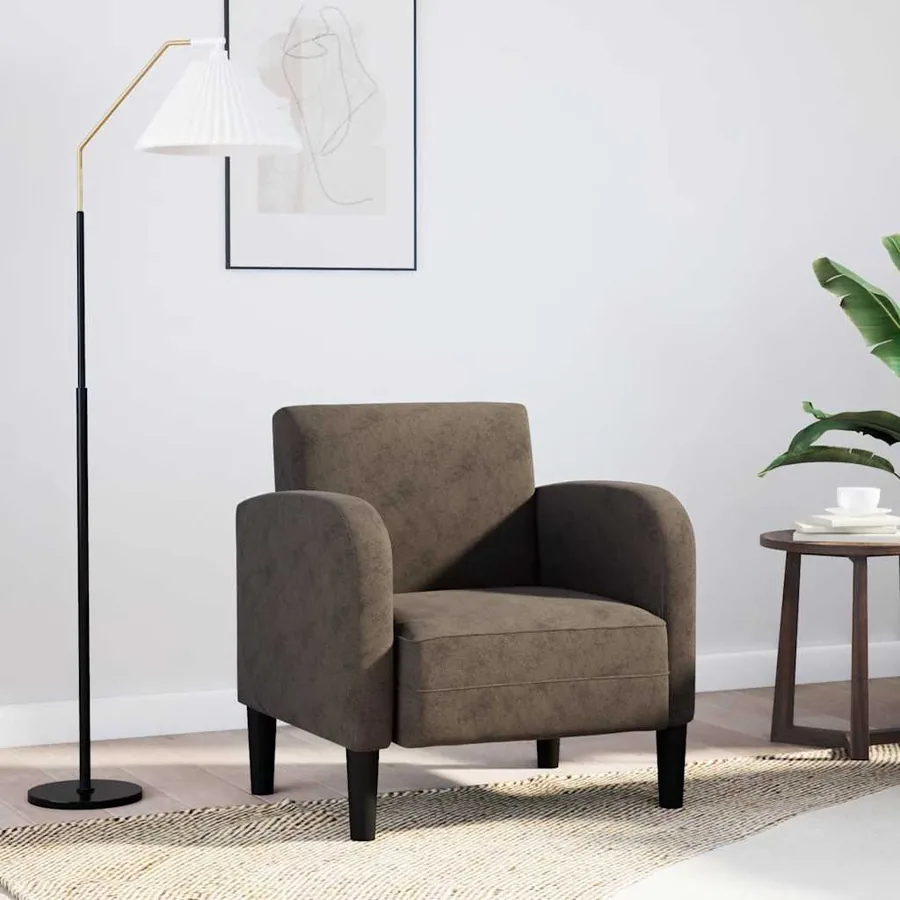 Chaise de canapé avec accoudoirs gris foncé 54 cm similicuir