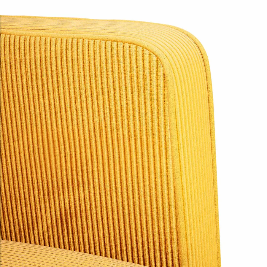 Canapé causeuse jaune clair 109 cm tissu velours côtelé - 6