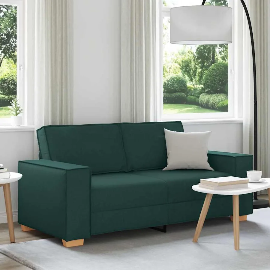 Canapé 2 places Vert foncé 180x78x84 cm Tissu
