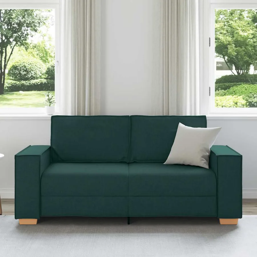 Canapé 2 places Vert foncé 180x78x84 cm Tissu - 3