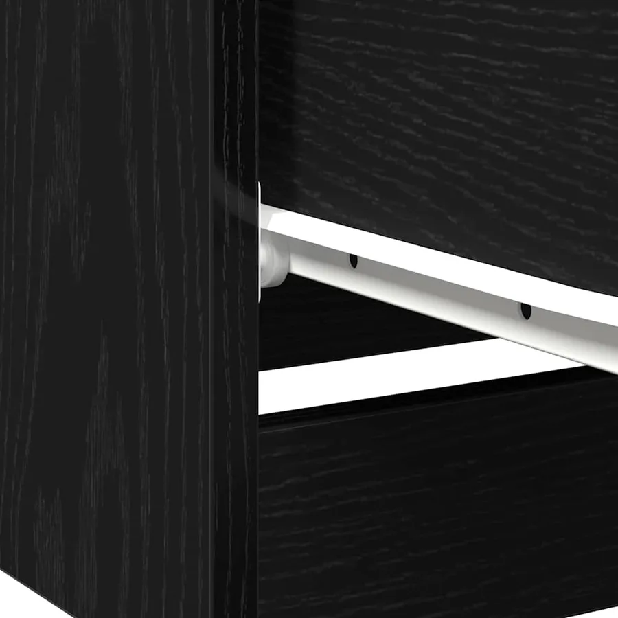 Cabinet de chevet Chêne noir 40 x 65 x 65 cm Bois d'ingénierie - 8