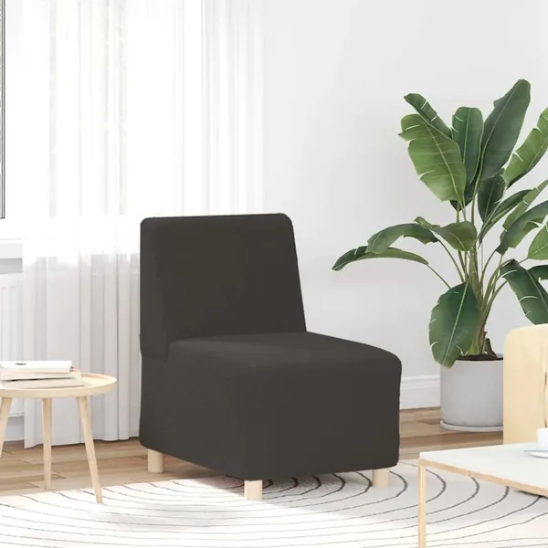 Canapé modulaire sans accoudoirs Gris foncé 55 cm Tissu bouclé aspect laine