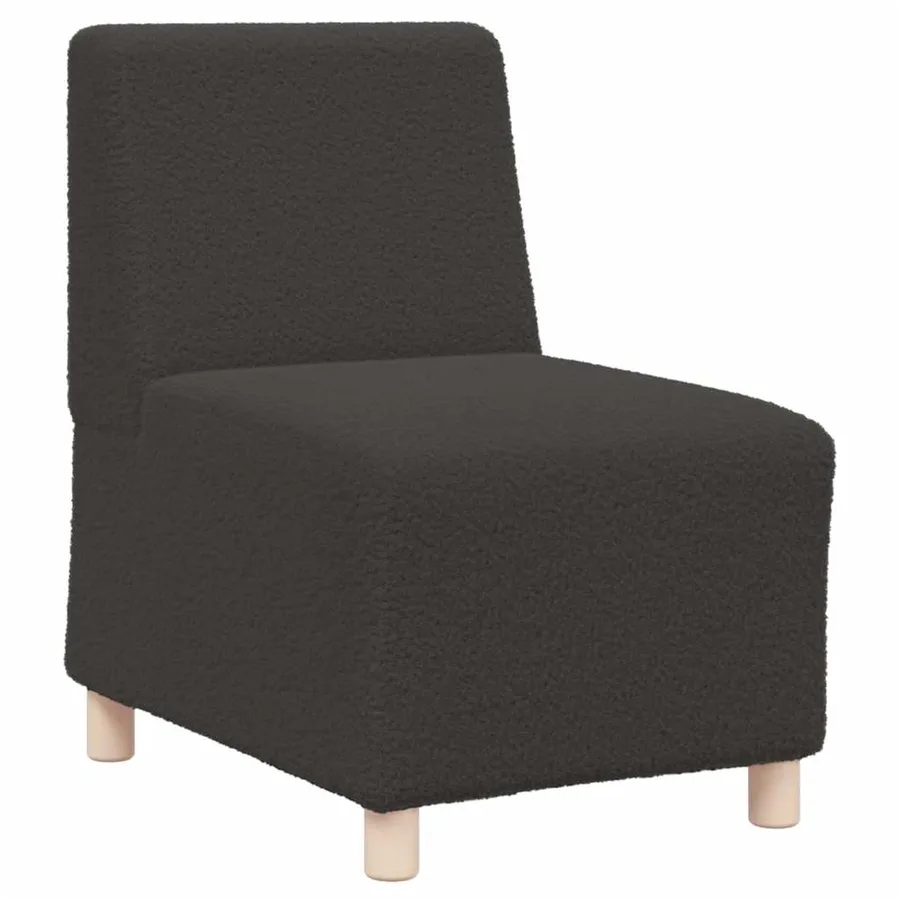 Canapé modulaire sans accoudoirs Gris foncé 55 cm Tissu bouclé aspect laine - 2