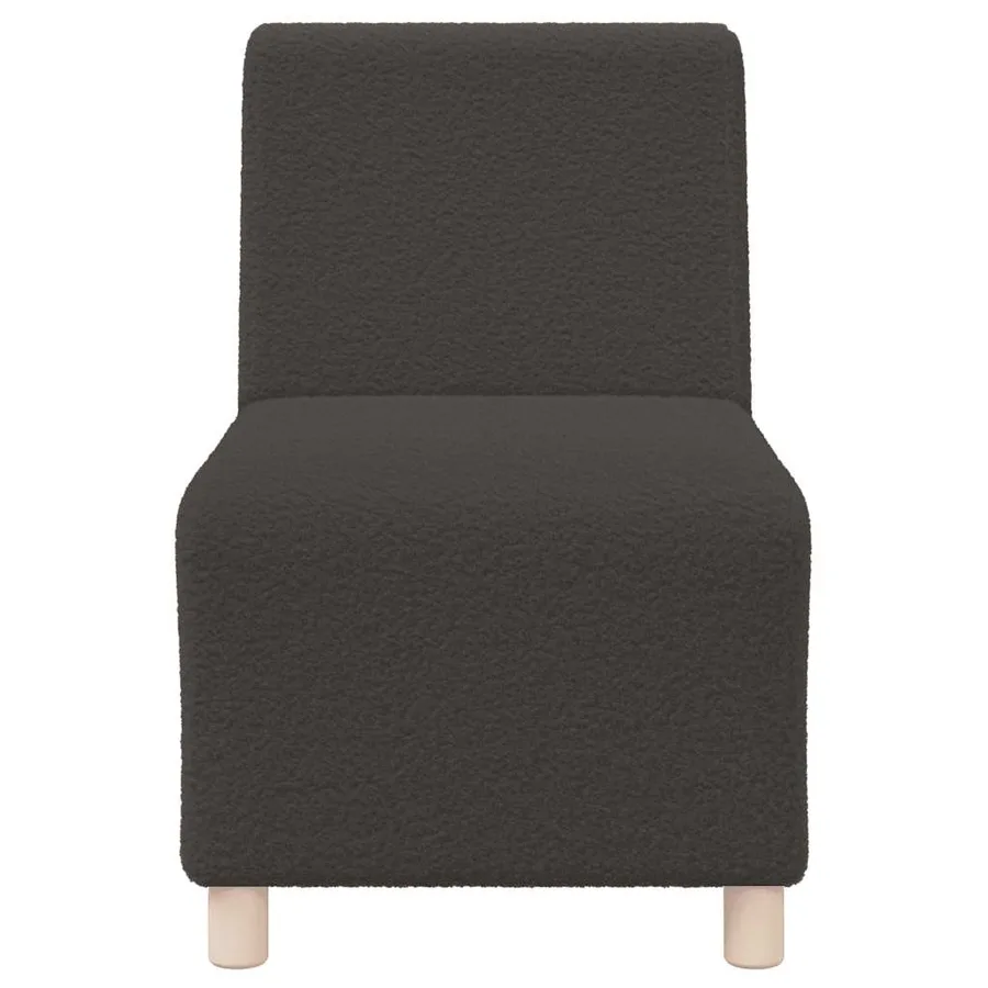 Canapé modulaire sans accoudoirs Gris foncé 55 cm Tissu bouclé aspect laine - 4